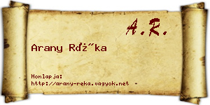Arany Réka névjegykártya