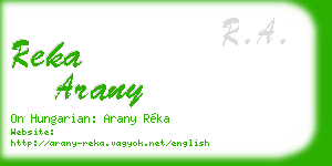 reka arany business card